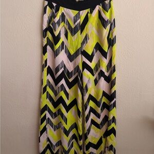 Gianni Bini Neon Chevron Maxi Skirt